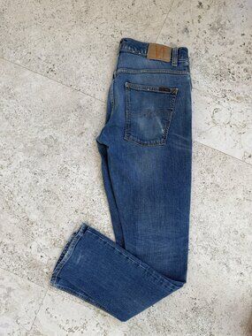 Nudie Jeans Co Slim Straight Distressed Jeans Size 34x34